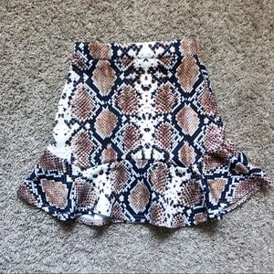nasty gal snake print mini skirt